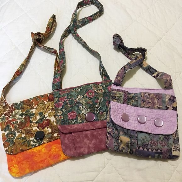 Purse-Crossbody Purse Womens Teens Handmade Orange Autumn Leaves Long St… - Picture 7 of 8